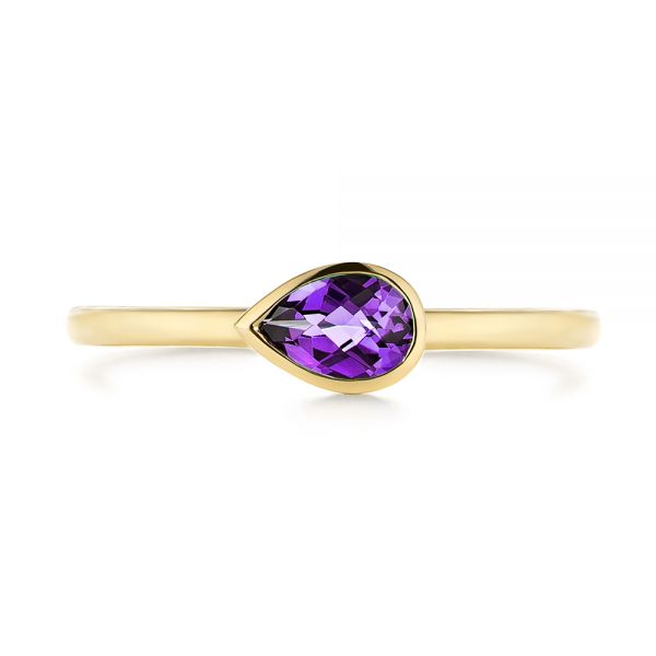 14k Yellow Gold 14k Yellow Gold Amethyst Fashion Ring - Top View -  106457