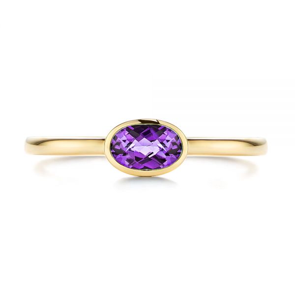 14k Yellow Gold 14k Yellow Gold Amethyst Fashion Ring - Top View -  106631