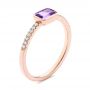 18k Rose Gold 18k Rose Gold Amethyst And Diamond Fashion Ring - Three-Quarter View -  105404 - Thumbnail