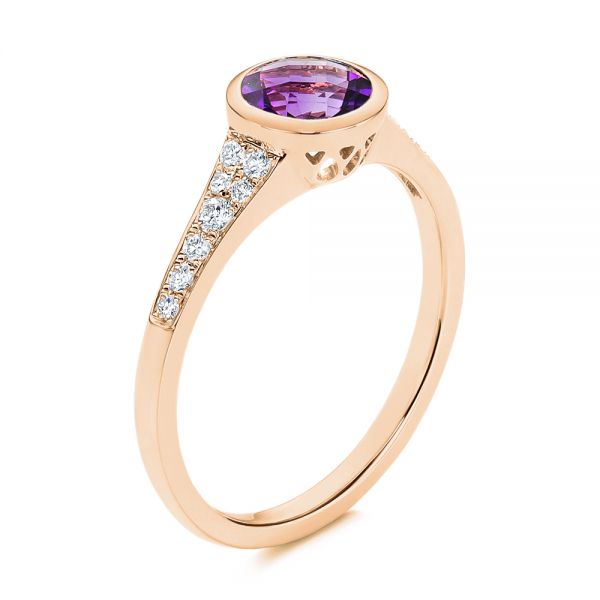 Amethyst and Diamond Fashion Ring - Image