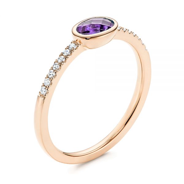 Amethyst and Diamond Fashion Ring - Image