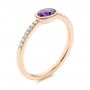 14k Rose Gold 14k Rose Gold Amethyst And Diamond Fashion Ring - Three-Quarter View -  106629 - Thumbnail