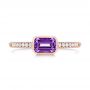 14k Rose Gold Amethyst And Diamond Fashion Ring - Top View -  105404 - Thumbnail