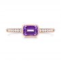 14k Rose Gold Amethyst And Diamond Fashion Ring - Top View -  105404 - Thumbnail