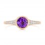 18k Rose Gold 18k Rose Gold Amethyst And Diamond Fashion Ring - Top View -  106029 - Thumbnail