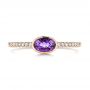 18k Rose Gold 18k Rose Gold Amethyst And Diamond Fashion Ring - Top View -  106629 - Thumbnail
