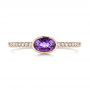 14k Rose Gold 14k Rose Gold Amethyst And Diamond Fashion Ring - Top View -  106629 - Thumbnail