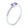 18k White Gold 18k White Gold Amethyst And Diamond Fashion Ring - Three-Quarter View -  105404 - Thumbnail