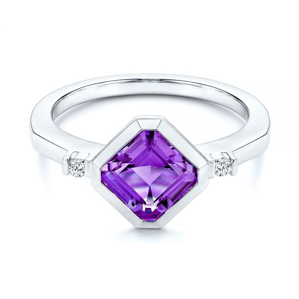 Amethyst And Diamond Fashion Ring - Flat View - 106557