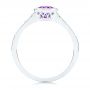 14k White Gold 14k White Gold Amethyst And Diamond Fashion Ring - Front View -  106029 - Thumbnail