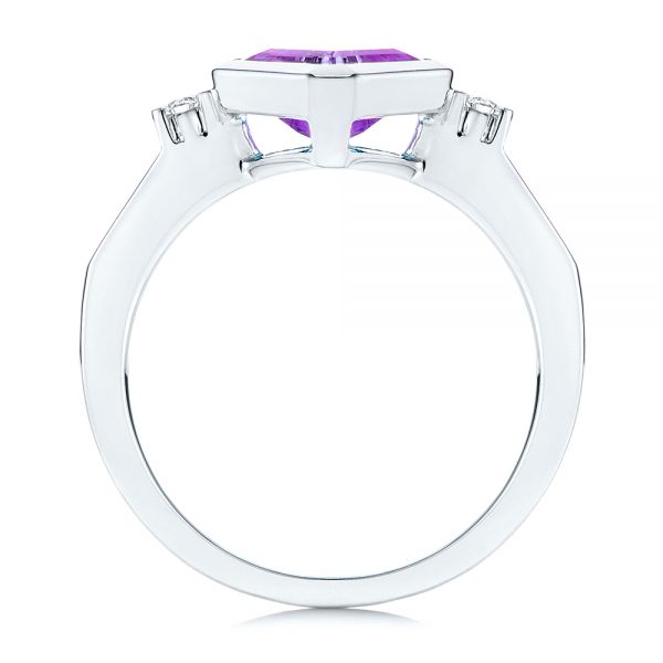 Amethyst And Diamond Fashion Ring - Front View -  106557
