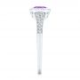 14k White Gold 14k White Gold Amethyst And Diamond Fashion Ring - Side View -  106029 - Thumbnail