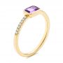 14k Yellow Gold 14k Yellow Gold Amethyst And Diamond Fashion Ring - Three-Quarter View -  105404 - Thumbnail