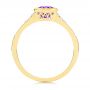 14k Yellow Gold Amethyst And Diamond Fashion Ring - Front View -  106029 - Thumbnail