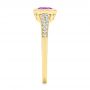 14k Yellow Gold Amethyst And Diamond Fashion Ring - Side View -  106029 - Thumbnail