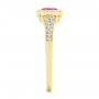 14k Yellow Gold Amethyst And Diamond Fashion Ring - Side View -  106029 - Thumbnail