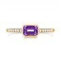14k Yellow Gold 14k Yellow Gold Amethyst And Diamond Fashion Ring - Top View -  105404 - Thumbnail