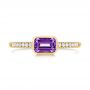 14k Yellow Gold 14k Yellow Gold Amethyst And Diamond Fashion Ring - Top View -  105404 - Thumbnail