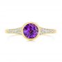 18k Yellow Gold 18k Yellow Gold Amethyst And Diamond Fashion Ring - Top View -  106029 - Thumbnail