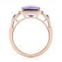 14k Rose Gold Amethyst And Diamond Halo Fashion Ring - Front View -  103758 - Thumbnail