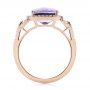 14k Rose Gold Amethyst And Diamond Halo Fashion Ring - Front View -  103758 - Thumbnail