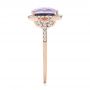 14k Rose Gold Amethyst And Diamond Halo Fashion Ring - Side View -  103758 - Thumbnail