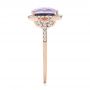 14k Rose Gold Amethyst And Diamond Halo Fashion Ring - Side View -  103758 - Thumbnail