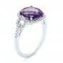  Platinum Platinum Amethyst And Diamond Halo Fashion Ring - Three-Quarter View -  103758 - Thumbnail
