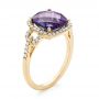 18k Yellow Gold 18k Yellow Gold Amethyst And Diamond Halo Fashion Ring - Three-Quarter View -  103758 - Thumbnail