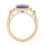 14k Yellow Gold 14k Yellow Gold Amethyst And Diamond Halo Fashion Ring - Front View -  103758 - Thumbnail