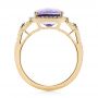 14k Yellow Gold 14k Yellow Gold Amethyst And Diamond Halo Fashion Ring - Front View -  103758 - Thumbnail