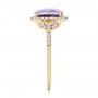 14k Yellow Gold 14k Yellow Gold Amethyst And Diamond Halo Fashion Ring - Side View -  103758 - Thumbnail