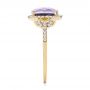 14k Yellow Gold 14k Yellow Gold Amethyst And Diamond Halo Fashion Ring - Side View -  103758 - Thumbnail