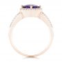 14k Rose Gold 14k Rose Gold Amethyst And Diamond Halo Ring - Front View -  102648 - Thumbnail