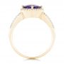 14k Yellow Gold 14k Yellow Gold Amethyst And Diamond Halo Ring - Front View -  102648 - Thumbnail