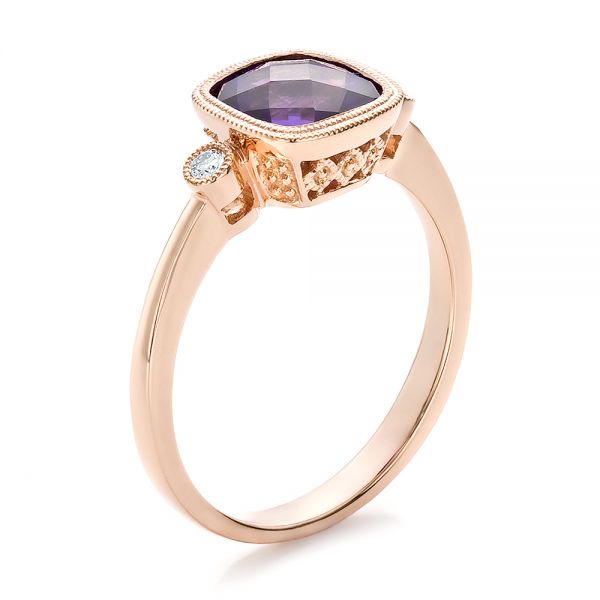 Amethyst and Diamond Rose Gold Ring - reference design