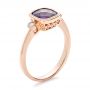 14k Rose Gold Amethyst And Diamond Ring - Three-Quarter View -  100453 - Thumbnail