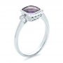 14k White Gold 14k White Gold Amethyst And Diamond Ring - Three-Quarter View -  100453 - Thumbnail