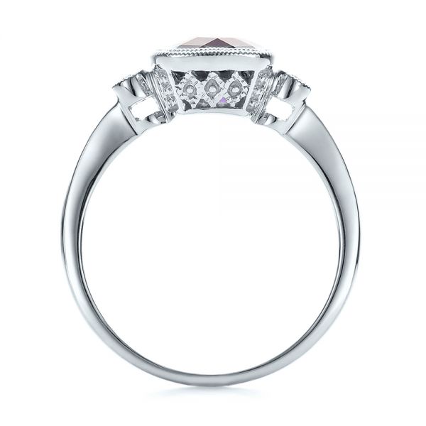Platinum Platinum Amethyst And Diamond Ring - Front View - 100453
