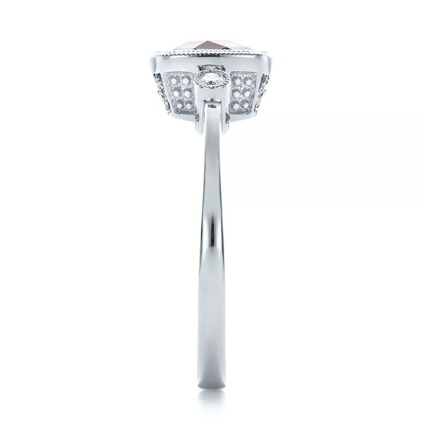 Platinum Platinum Amethyst And Diamond Ring - Side View - 100453