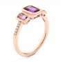 18k Rose Gold 18k Rose Gold Amethyst And Diamond Three-stone Fashion Ring - Three-Quarter View -  106025 - Thumbnail