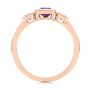 14k Rose Gold Amethyst And Diamond Three-stone Fashion Ring - Front View -  106025 - Thumbnail