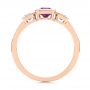 18k Rose Gold 18k Rose Gold Amethyst And Diamond Three-stone Fashion Ring - Front View -  106025 - Thumbnail