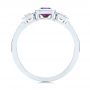  Platinum Platinum Amethyst And Diamond Three-stone Fashion Ring - Front View -  106025 - Thumbnail