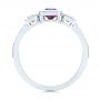  Platinum Platinum Amethyst And Diamond Three-stone Fashion Ring - Front View -  106025 - Thumbnail