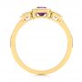 14k Yellow Gold 14k Yellow Gold Amethyst And Diamond Three-stone Fashion Ring - Front View -  106025 - Thumbnail