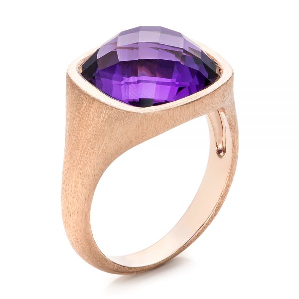 14k Rose Gold 14k Rose Gold Amethyst Ring - Three-Quarter View -  101173