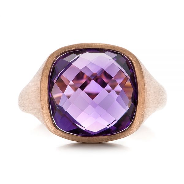 Rose Gold Rose Gold Amethyst Ring - Top View - 101173