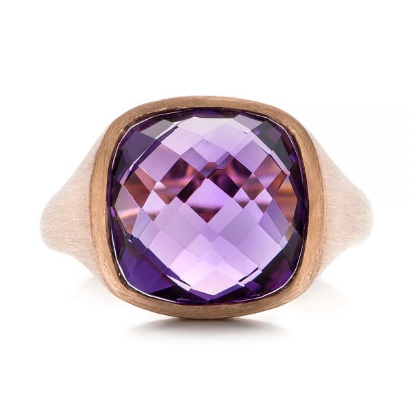 14k Rose Gold 14k Rose Gold Amethyst Ring - Top View -  101173