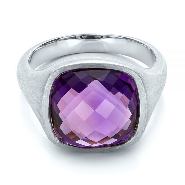Platinum Platinum Amethyst Ring - Flat View - 101173